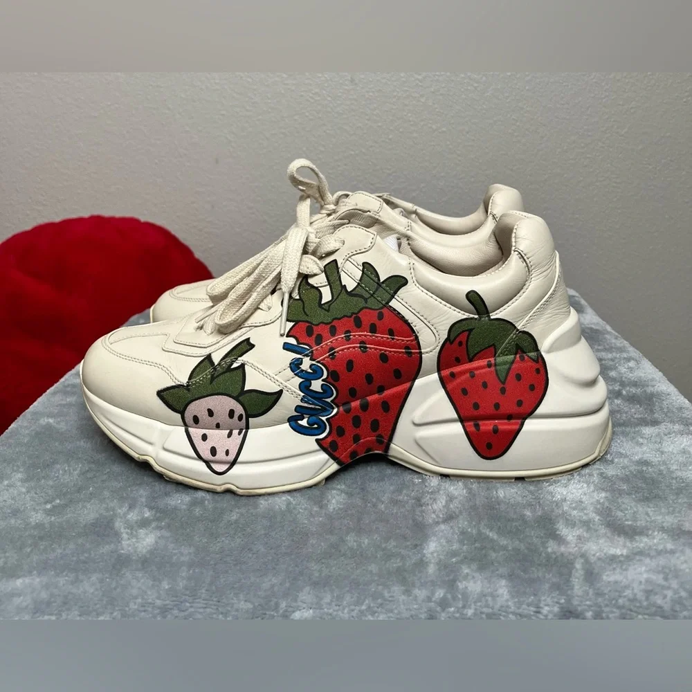 Gucci Rython Strawberry Sneakers - Picture 13 of 14